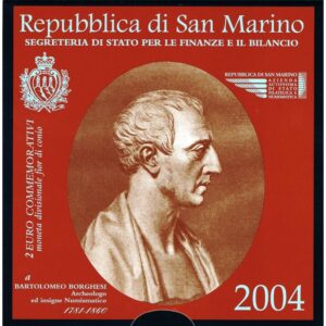 San Marinas 2004 2 euro proginė moneta - Bartolomeo Borghesi (BU)