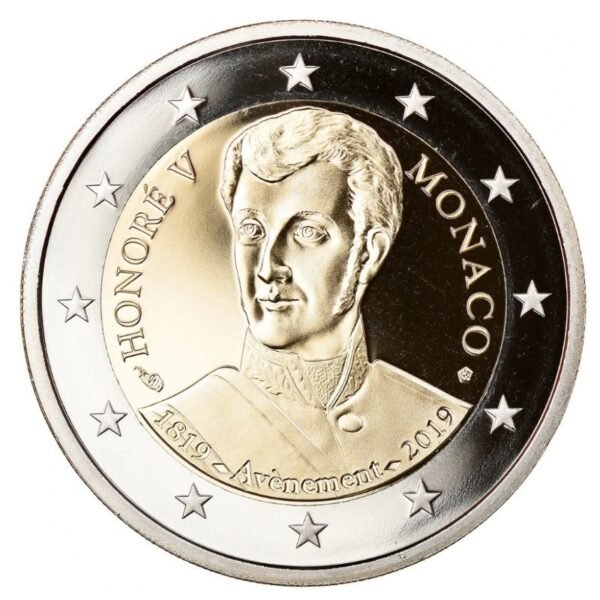Monakas 2019 2 euro proginė moneta dėžutėje - Princas Honoré V (PROOF) Monakas 2019 2 euro proginė moneta dėžutėje - Princas Honoré V (PROOF)