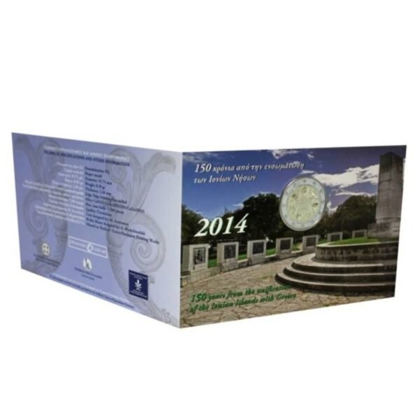 Graikija 2014 2 euro proginė moneta kortelėje - Jonijos salų ir Graikijos sąjungos 150-metis (BU) Graikija 2014 2 euro proginė moneta kortelėje - Jonijos salų ir Graikijos sąjungos 150-metis (BU)