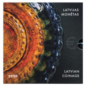 Latvija 2020 oficialus bankinis euro monetų rinkinys su 2 euro progine moneta - Latgalės keramika (BU)
