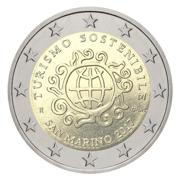 San Marinas 2017 2 euro proginė moneta - Turizmo metai (BU) San Marinas 2017 2 euro proginė moneta - Turizmo metai (BU)