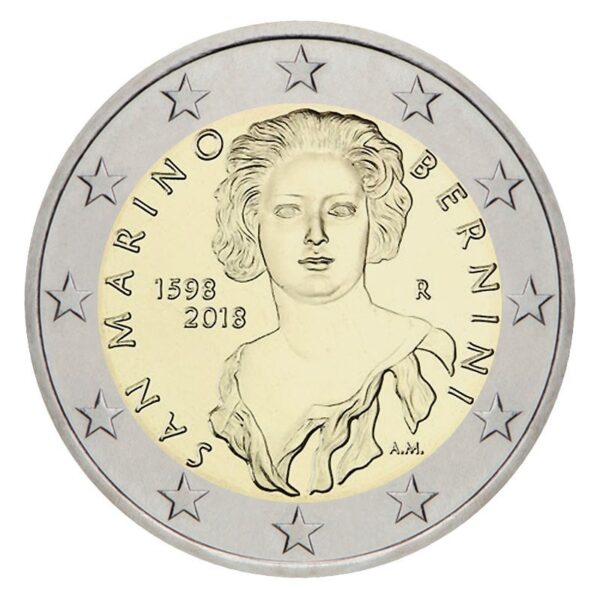 San Marinas 2018 2 euro proginė moneta - Gian Lorenzo Bernini 420-osios gimimo metinės (BU)
