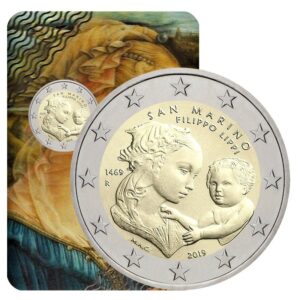 San Marinas 2019 2 euro proginė moneta - Filippo Lippi 550-osios mirties metinės (BU)