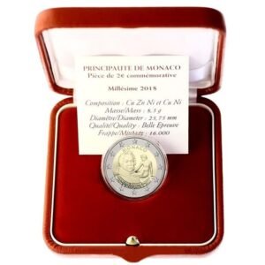 Monakas 2018 2 euro proginė moneta dėžutėje - Bosio (PROOF)