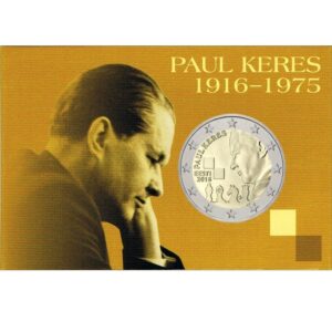 Estija 2016 2 euro proginė moneta kortelėje - Paul Keres (BU)