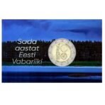 Estija 2018 2 euro proginė moneta kortelėje - Estijos respublikos 100-metis (BU)