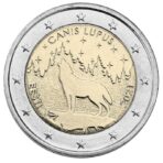 Estija 2021 2 euro proginė moneta kortelėje - Vilkas (BU)