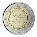Ispanija 2009 2 euro proginė moneta - Ekonominės ir pinigų sąjungos 10-metis (EMU)