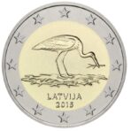 Latvija 2015 2 euro proginė moneta - Juodasis gandras (BU)