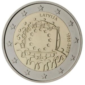 Latvija 2015 2 euro proginė moneta kortelėje - Vėliava (BU)