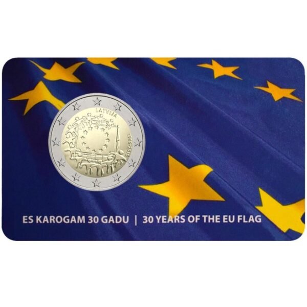 Latvija 2015 2 euro proginė moneta kortelėje - Vėliava (BU)