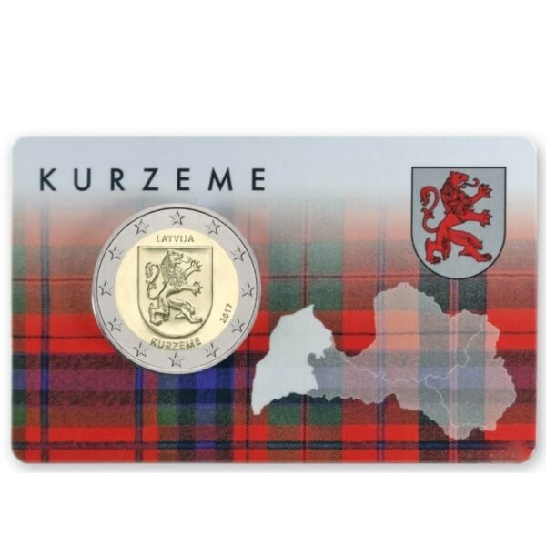 Latvija 2017 2 euro proginė moneta kortelėje - Kuršas (BU)