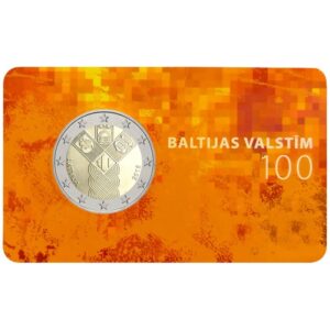 Latvija 2018 2 euro proginė moneta kortelėje - Baltijos valstybių nepriklausomybės 100-metis (BU)