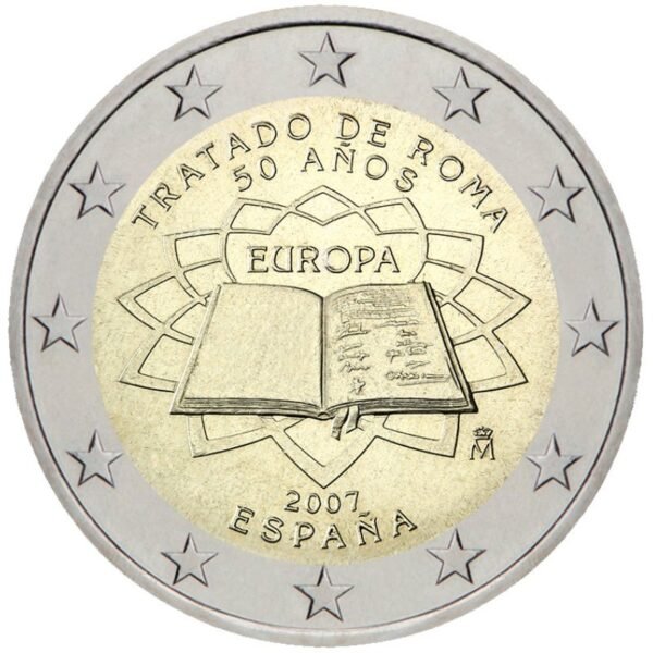 Ispanija 2007 2 euro proginė moneta - Romos taikos sutartis (ToR) Ispanija 2007 2 euro proginė moneta - Romos taikos sutartis (ToR)
