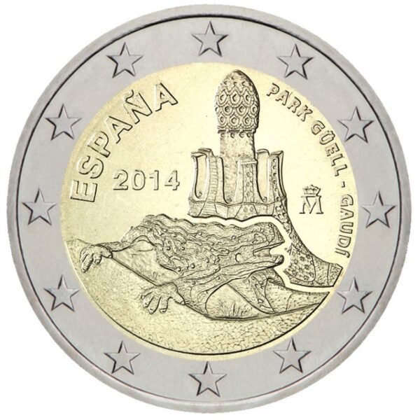 Ispanija 2014 2 euro proginė moneta - Guelio Gaudi parkas Ispanija 2014 2 euro proginė moneta - Guelio Gaudi parkas