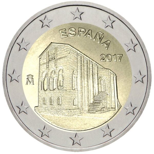 Ispanija 2017 2 euro proginė moneta - Astūrijos karalystės bažnyčios Ispanija 2017 2 euro proginė moneta - Astūrijos karalystės bažnyčios