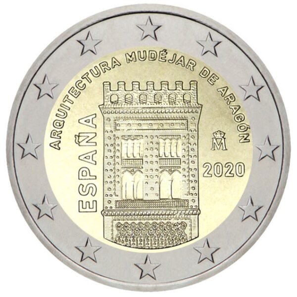 Ispanija 2020 2 euro proginė moneta - Aragono architektūra