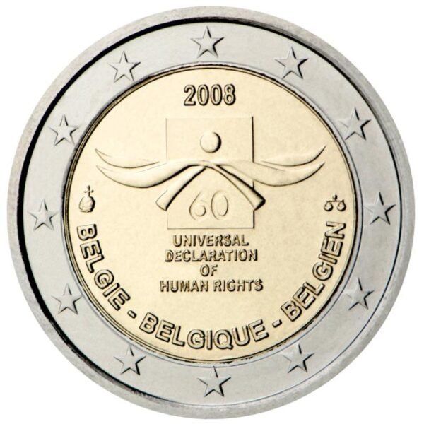 Belgija 2008 2 euro proginė moneta kortelėje - Žmogaus teisių deklaracijos 60-metis (BU) Belgija 2008 2 euro proginė moneta kortelėje - Žmogaus teisių deklaracijos 60-metis (BU)