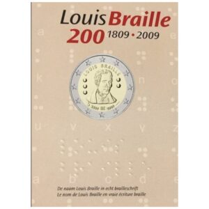 Belgija 2009 2 euro proginė moneta kortelėje - Luiso Brailio gimimo 200-metis (BU)