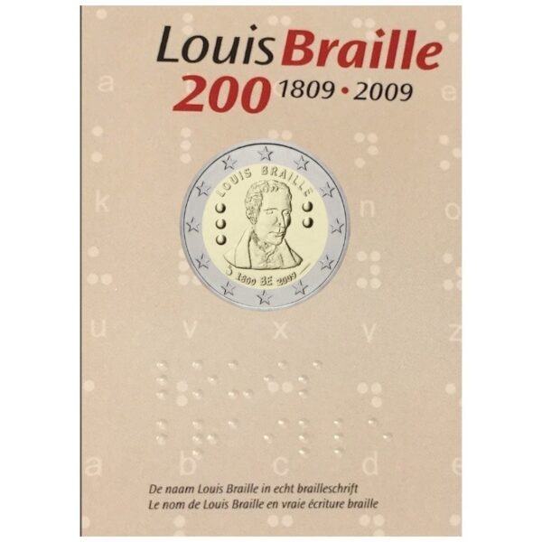 Belgija 2009 2 euro proginė moneta kortelėje - Luiso Brailio gimimo 200-metis (BU)
