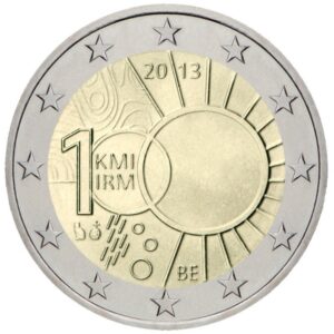 Belgija 2013 2 euro proginė moneta kortelėje - Karališkojo meteorologijos instituto 100-metis (BU)