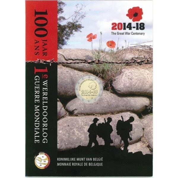 Belgija 2014 2 euro proginė moneta kortelėje - Pirmojo pasaulinio karo pradžios 100-metis (BU)