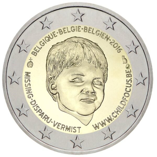 Belgija 2016 2 euro proginė moneta kortelėje - Tarptautinė dingusių vaikų diena (BU)
