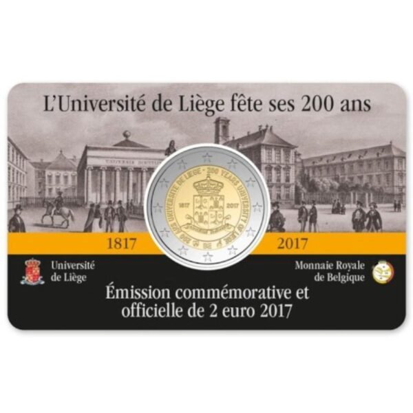 Belgija 2017 2 euro proginė moneta kortelėje - Lježo universiteto įkūrimo 200-metis (BU) Belgija 2017 2 euro proginė moneta kortelėje - Lježo universiteto įkūrimo 200-metis (BU)