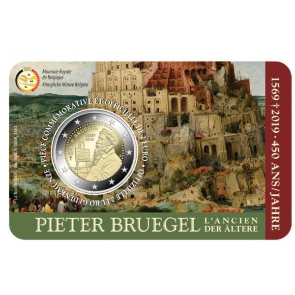 Belgija 2019 2 euro proginė moneta kortelėje - Piterio Briugelio vyresniojo mirties 450-metis (BU) Belgija 2019 2 euro proginė moneta kortelėje - Piterio Briugelio vyresniojo mirties 450-metis (BU)