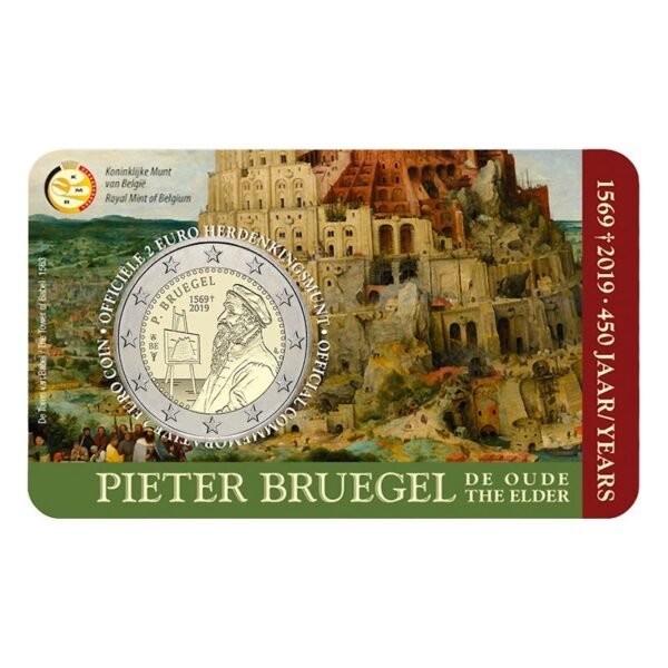Belgija 2019 2 euro proginė moneta kortelėje - Piterio Briugelio vyresniojo mirties 450-metis (BU) Belgija 2019 2 euro proginė moneta kortelėje - Piterio Briugelio vyresniojo mirties 450-metis (BU)