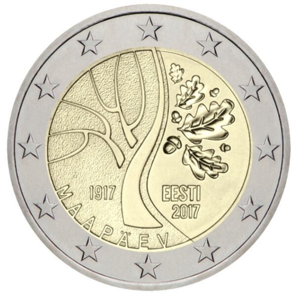 Estija 2017 2 euro proginė moneta kortelėje - Kelias į nepriklausomybę (BU)