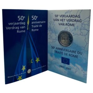 Belgija 2007 2 euro proginė moneta kortelėje - Romos taikos sutartis (ToR) (BU)