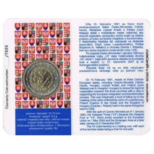 Slovakija 2011 2 eurų proginė moneta Vyšegrado grupės 20-metis kortelėje