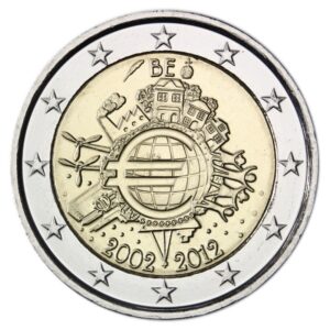 Belgija 2012 2 euro proginė moneta - 10 metų eurui (TYE)