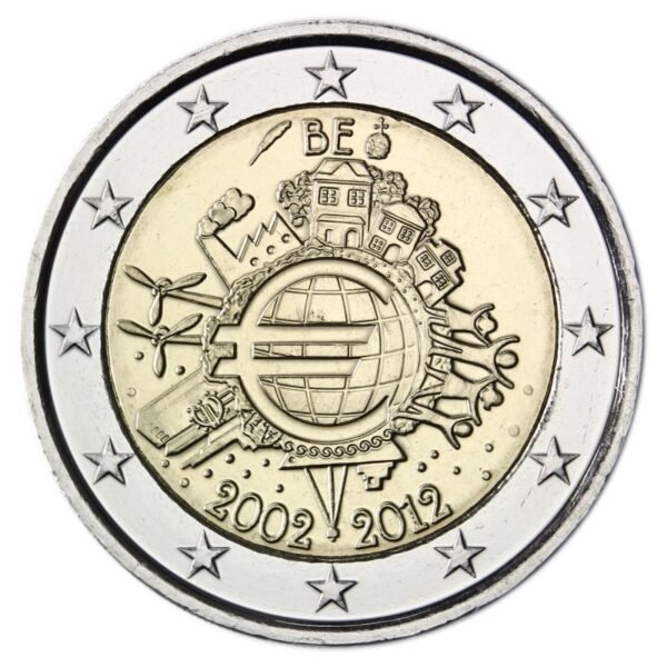 Belgija 2012 2 euro proginė moneta - 10 metų eurui (TYE) Belgija 2012 2 euro proginė moneta - 10 metų eurui (TYE)