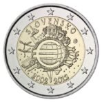 Slovakija 2012 2 euro proginė moneta - 10 metų eurui (TYE)