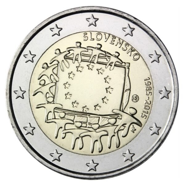 Slovakija 2015 2 euro proginė moneta - Vėliava Slovakija 2015 2 euro proginė moneta - Vėliava