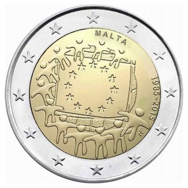 Malta 2015 2 euro proginė moneta - Vėliava Malta 2015 2 euro proginė moneta - Vėliava