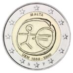 Malta 2009 2 euro proginė moneta - Ekonominės ir pinigų sąjungos 10-metis (EMU)