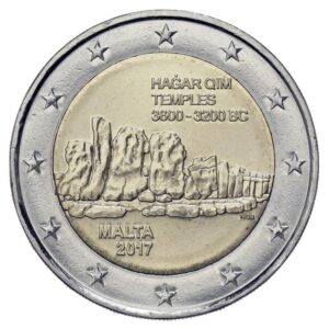 Malta 2017 2 euro proginė moneta - Hadžar Ymas šventyklos