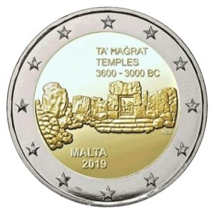 Malta 2019 2 euro proginė moneta - Ta Hadžrato šventyklos
