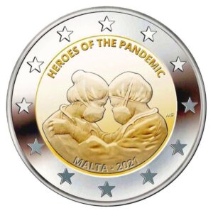 Malta 2021 2 euro proginė moneta kortelėje - Pandemijos herojai