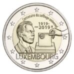 Liuksemburgas 2019 2 euro proginė moneta kortelėje - Visuotinė rinkimų teisė (BU)