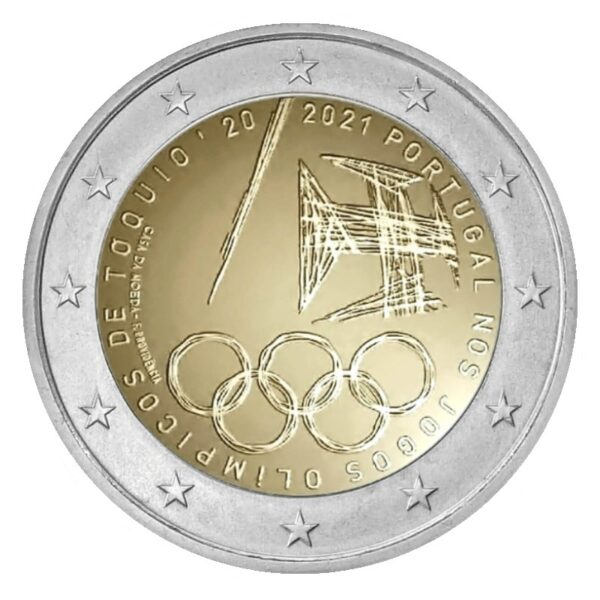 Portugalija 2021 2 euro proginė moneta - Olimpinės žaidynės Tokijuje