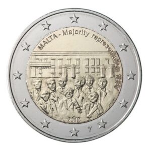 Malta 2012 2 euro proginė moneta su kalyklos ženklu - Daugumos atstovavimas (BU)