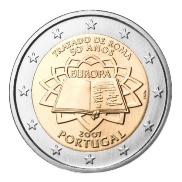 Portugalija 2007 2 euro proginė moneta kortelėje - Romos taikos sutartis*ToR (BU)