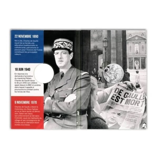 France 2020 10 Euro Silver Coin - Charles De Gaulle (BU) France 2020 10 euro silver coin - Charles de Gaulle (BU)