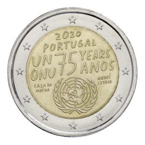 Portugalija 2020 2 euro proginė moneta - Jungtinių Tautų Chartijos 75-metis