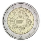 Portugalija 2012 2 euro proginė moneta - 10 metų eurui (TYE)