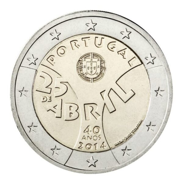 Portugalija 2014 2 euro proginė moneta - Balandžio 25 revoliucijos 40-metis Portugalija 2014 2 euro proginė moneta - Balandžio 25 revoliucijos 40-metis
